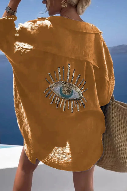 Eye detailed over size shirt