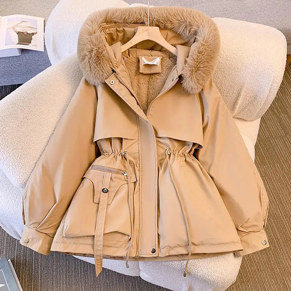 Stylish hooded warm winter coat