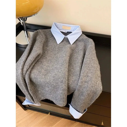 Fake collar jumper