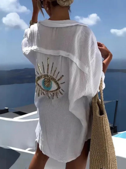 Eye detailed over size shirt