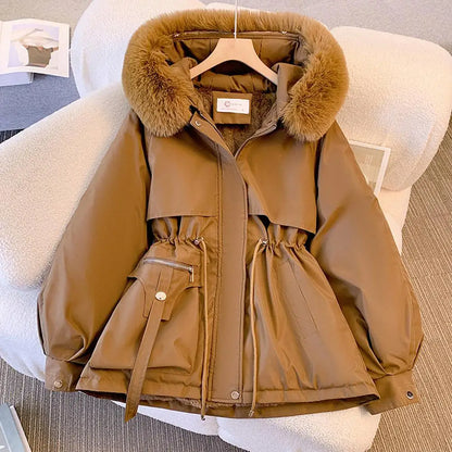 Stylish hooded warm winter coat