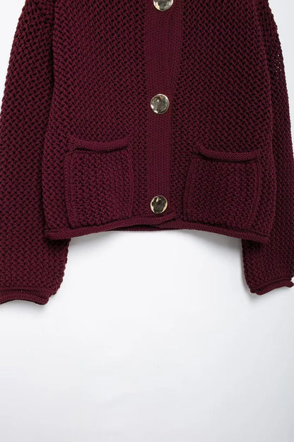 Gold button jumper cardigan