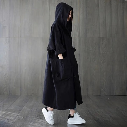 New 2024 hooded trench coat